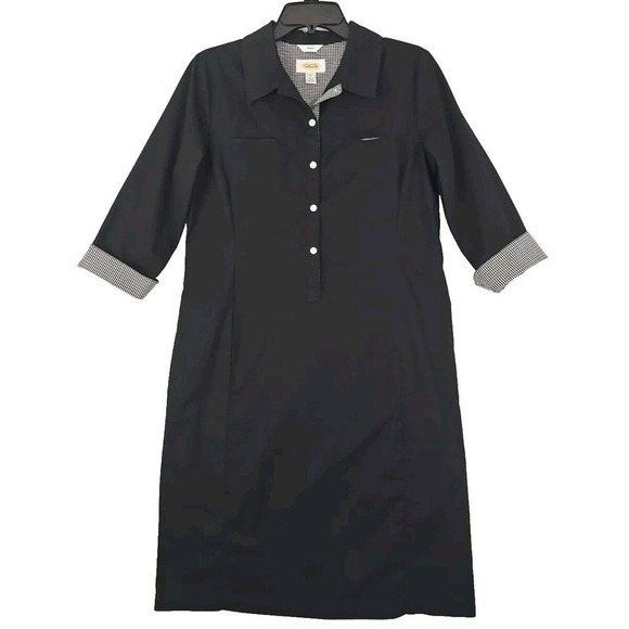 Vintage Talbots ~Woman Size 8~ Black A-Line Sheath Unlined Dress 3/4 Sleeve. - Picture 1 of 9